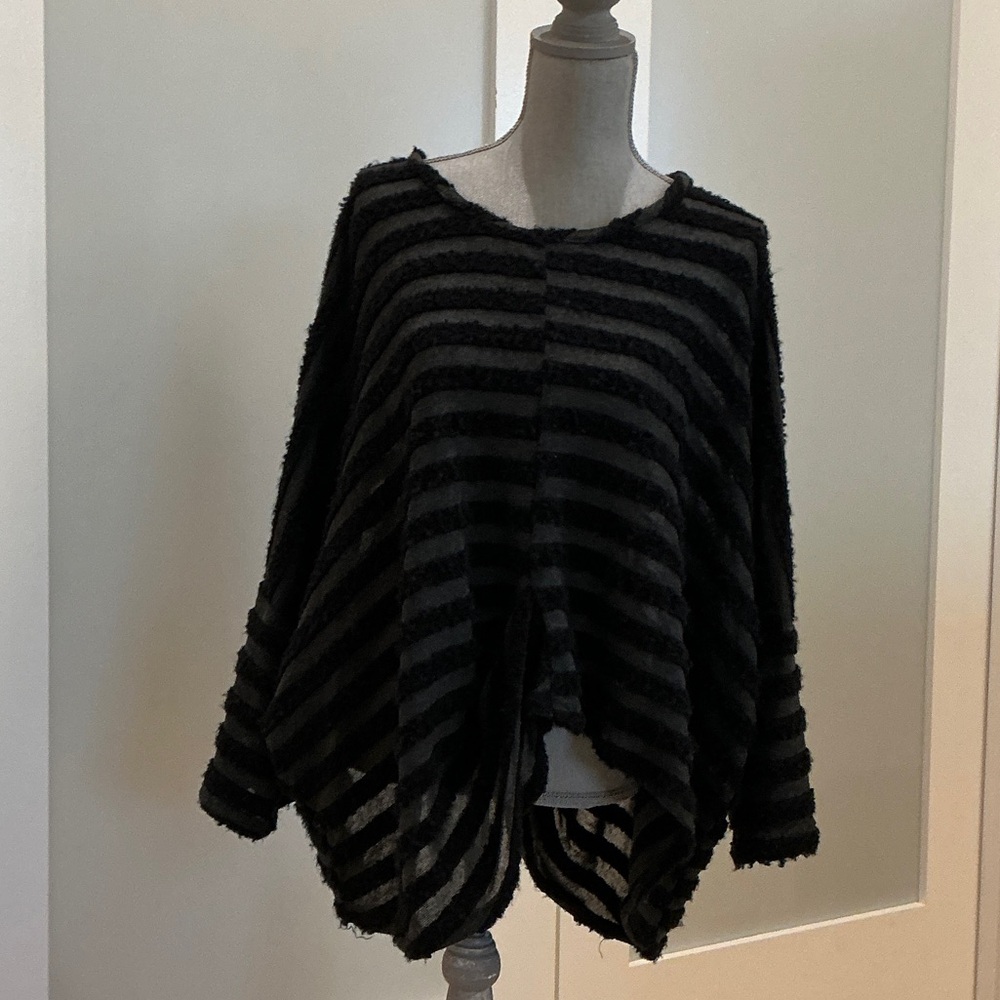 Dressed to Kill Striped Black Sweater.  One size fits most.